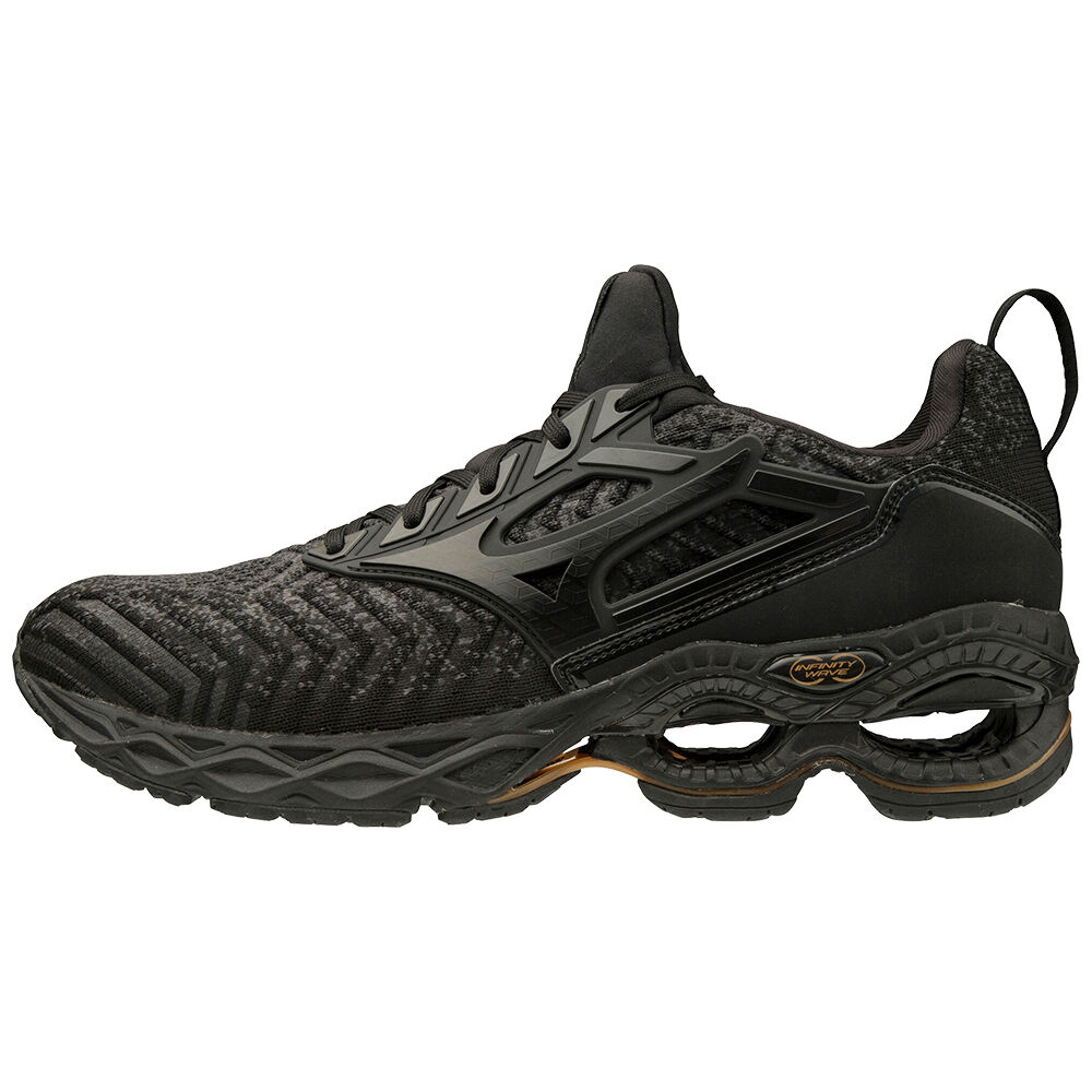 Mens Mizuno Wave Creation Waveknit Running Shoes Dark Grey/Black Philippines (NDMIYL045)